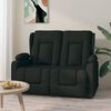 vidaXL Sill&oacute;n de masaje reclinable 2 plazas con portavasos tela negro