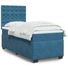 vidaXL Cama box spring con colch&oacute;n terciopelo azul oscuro 80x200 cm