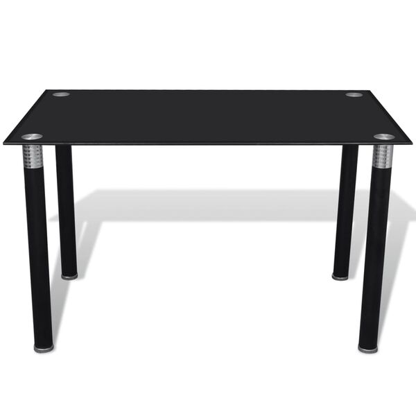 vidaXL Mesa de sal&oacute;n comedor con superficie de vidrio negra