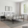 vidaXL Estructura de cama sin colchón metal negro 140x200 cm