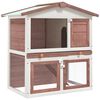 vidaXL Jaula conejera con 3 puertas madera marr&oacute;n