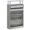 vidaXL Mueble zapatero madera contrachapada gris hormig&oacute;n 63x24x104 cm