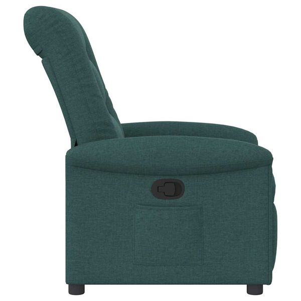 vidaXL Sillón reclinable de tela verde oscuro