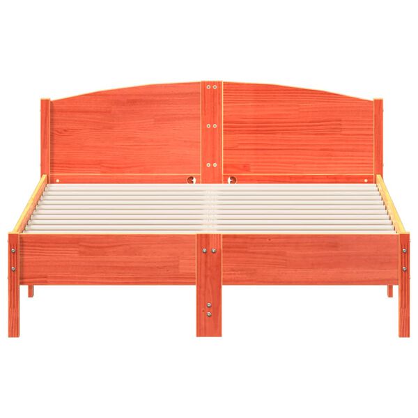 vidaXL Estructura de cama sin colch&oacute;n madera maciza marr&oacute;n 120x190 cm