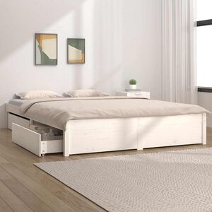 vidaXL Estructura de cama con cajones blanco 140x190 cm