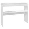 vidaXL Mesa consola madera contrachapada blanco brillante 102x30x80 cm