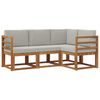 vidaXL Conjunto de sof&aacute;s de exterior 4 uds. Gris Natural y Claro