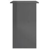 vidaXL Escritorio de madera contrachapada gris brillante 80x45x74 cm