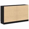 vidaXL Aparador Roble Negro 180 x 30 x 70 cm Madera contrachapada