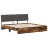 vidaXL Cama doble con cabecero Roble ahumado y gris oscuro