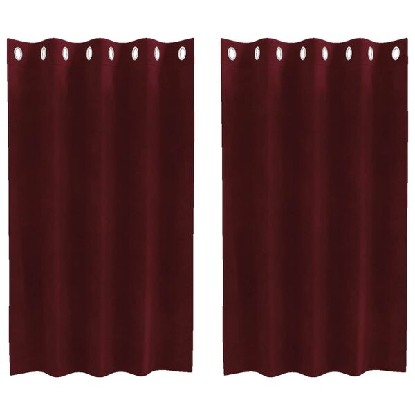vidaXL Cortinas 2 pcs Rojo vino tinto 140 x 140 cm Terciopelo