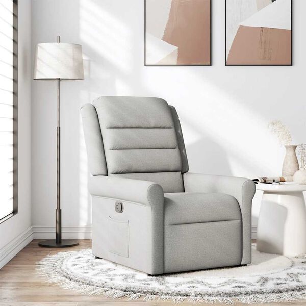 vidaXL Sillón reclinable de tela gris nube