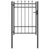 vidaXL Puerta de cerca HORST 100 x 125 cm Metal Negro Con cerradura