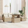 vidaXL Conjunto de sof&aacute; de jard&iacute;n con coj&iacute;n 6 pcs Beige Polirat&aacute;n