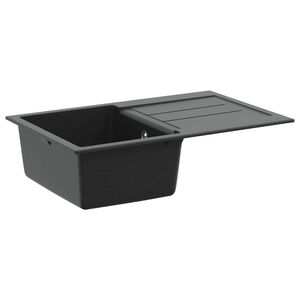vidaXL Lavabo Negro 780 x 500 mm 80% Cuarzo y 20% Resina