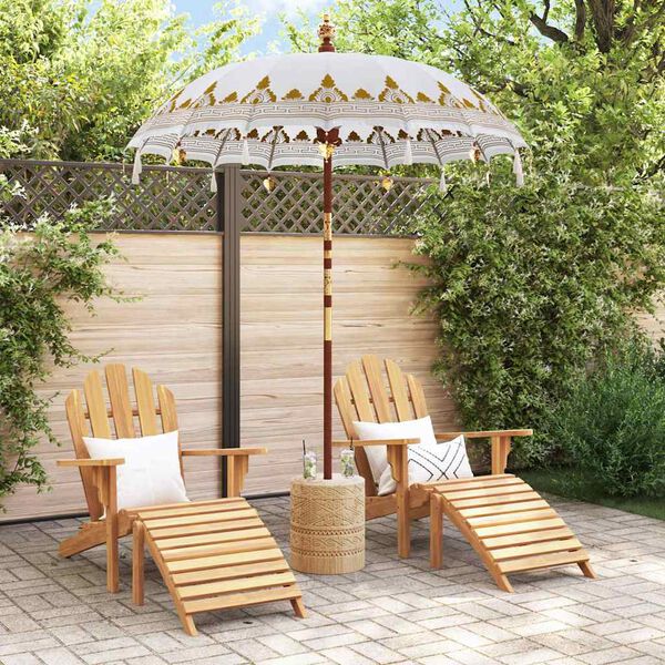 vidaXL Parasol Balinés Crema 185 x 185 x 260 cm Algodón