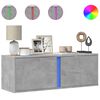 vidaXL Mueble de TV de pared con luces LED gris hormig&oacute;n 100x31x35 cm