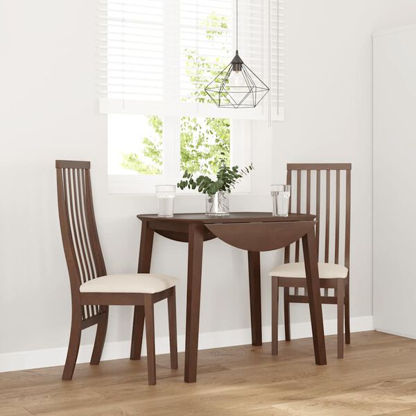 vidaXL Sillas de comedor con cojines 2 uds madera maciza marrón caucho