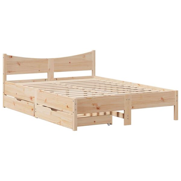vidaXL Estructura de cama con cajones madera maciza de pino 120x200 cm