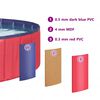vidaXL Piscina Plegable para Perros Rojo y Azul 120 x 120 x 30 cm PVC