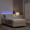 vidaXL Cama Box Spring LED con colch&oacute;n con LED Crema 100 x 200 cm tela
