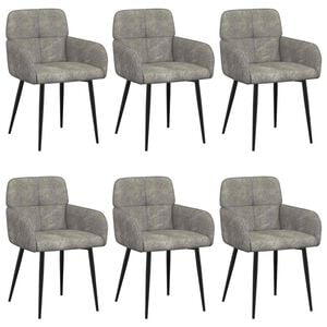 vidaXL Sillas de comedor 6 uds. Cuero de Suede Sint&eacute;tico Gris Claro