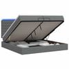 vidaXL Cama tipo otomana con colch&oacute;n y LED Gris oscuro 200 x 200 cm