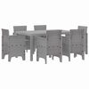vidaXL Conjunto de Comedor de Jard&iacute;n 7 uds. Gris Claro Ratan Polt