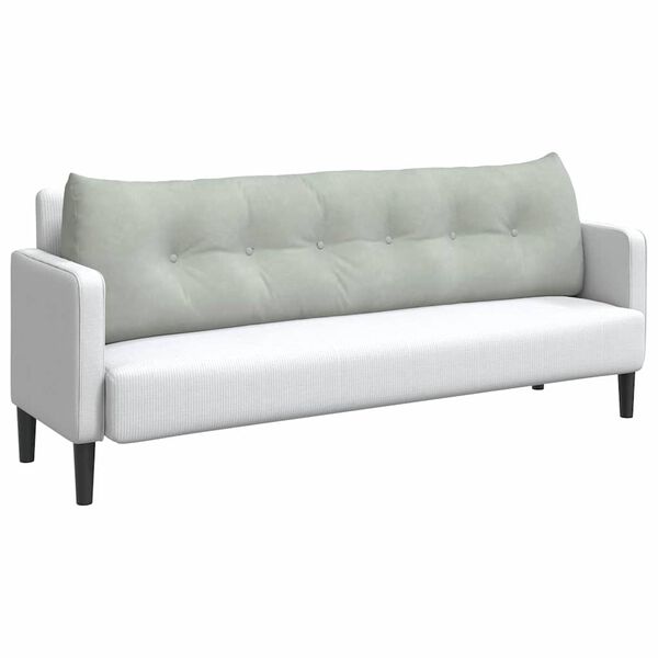 vidaXL Coj&iacute;n de Espalda Gris Claro 180 x 24 x 50 cm Terciopelo