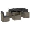 vidaXL Set de muebles de jard&iacute;n 6 pzas y cojines rat&aacute;n sint&eacute;tico gris