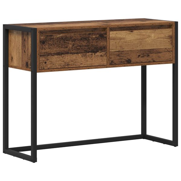 vidaXL Mesa Auxiliar con caj&oacute;n Madera Vieja 100 x 36 x 75 cm