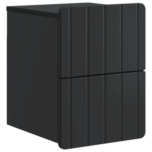 vidaXL Mesita de Noche de Pared con caj&oacute;n Negro 33 x 34,5 x 43 cm
