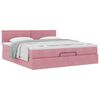 vidaXL Estructura cama otomana con colch&oacute;n terciopelo rosa 180x200 cm