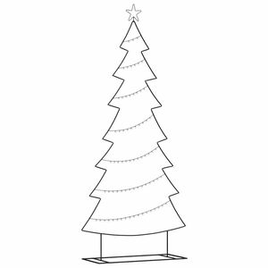 vidaXL Árbol de Navidad de metal con soporte Negro 210 cm Acero