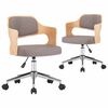 vidaXL Sillas comedor giratorias 2 uds madera curvada tela gris taupe