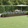 vidaXL Jardinera arriate acero galvanizado marr&oacute;n 600x140x36cm