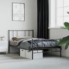 vidaXL Estructura cama sin colch&oacute;n con estribo metal negro 107x203 cm