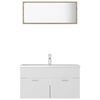 vidaXL Set de muebles de ba&ntilde;o madera ingenier&iacute;a blanco y roble Sonoma