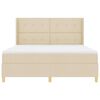 vidaXL Cama tipo Box Spring con colch&oacute;n Crema 180 x 200 cm tela