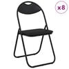 vidaXL Silla Plegable 8 pcs Negro 48 x 43,5 x 81 cm Cuero sint&eacute;tico
