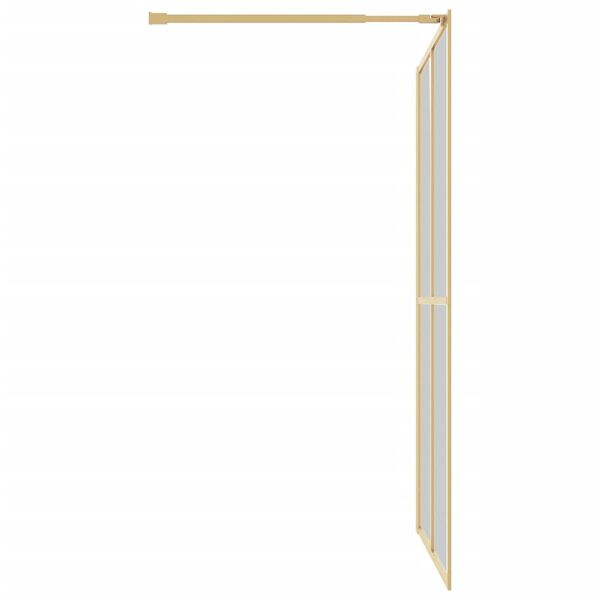 vidaXL Mampara puerta ducha vidrio transparente ESG dorado 140x195 cm