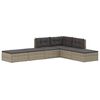 vidaXL Set de muebles de jardín 6 pzas y cojines ratán sintético gris