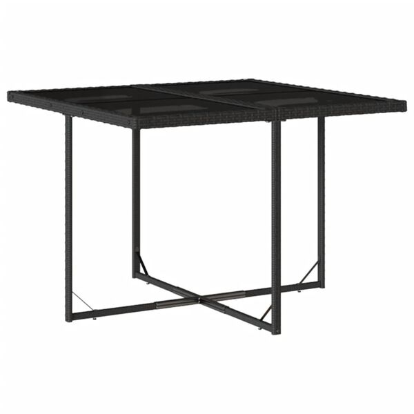 vidaXL Set de comedor de jard&iacute;n 9 pzas y cojines rat&aacute;n sint&eacute;tico negro