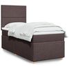 vidaXL Cama box spring con colch&oacute;n tela marr&oacute;n oscuro 90x200 cm