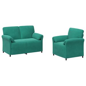 vidaXL Juego de Sof&aacute; 2 uds. Tuquesa Terciopelo