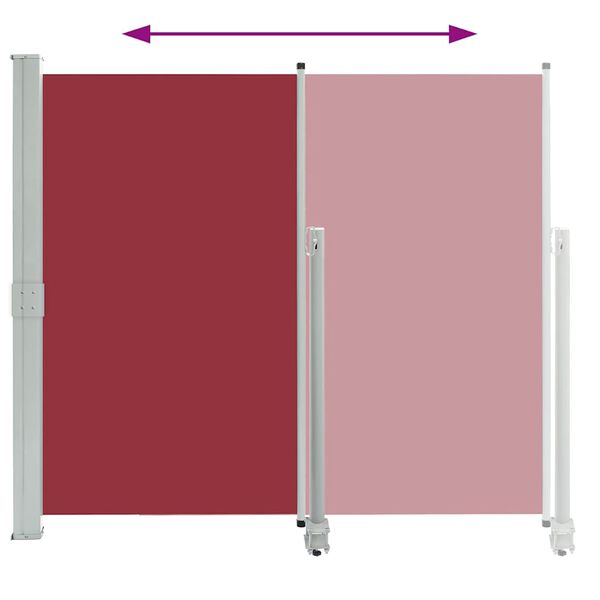 vidaXL Toldo lateral retráctil de patio rojo 140x300 cm
