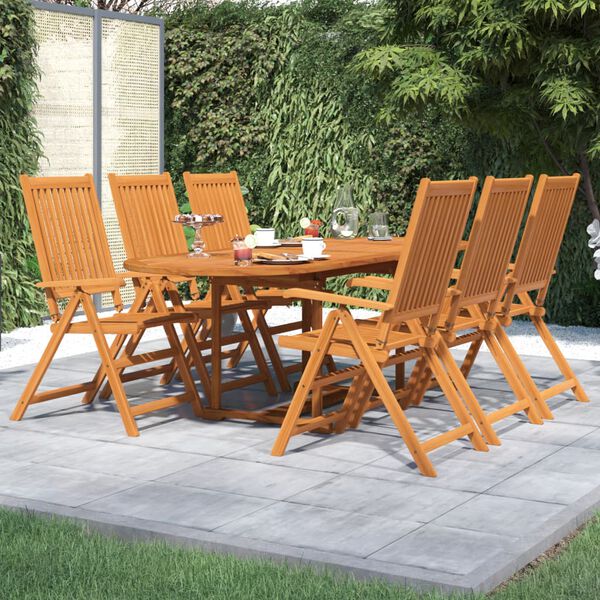 vidaXL Juego de comedor para jardín 9 piezas madera maciza de acacia