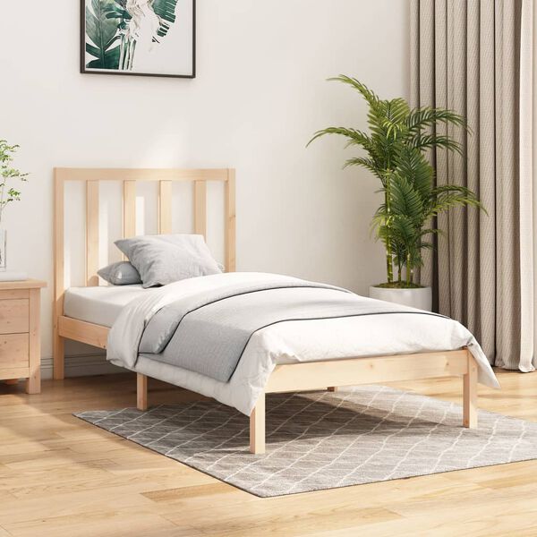 vidaXL Estructura de cama madera maciza de pino 90x190 cm