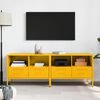 vidaXL Muebles para TV 2 unidades acero amarillo mostaza 68x39x50,5 cm
