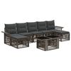 vidaXL Conjunto de sof&aacute;s de jard&iacute;n 8 uds. Gris y Gris Oscuro